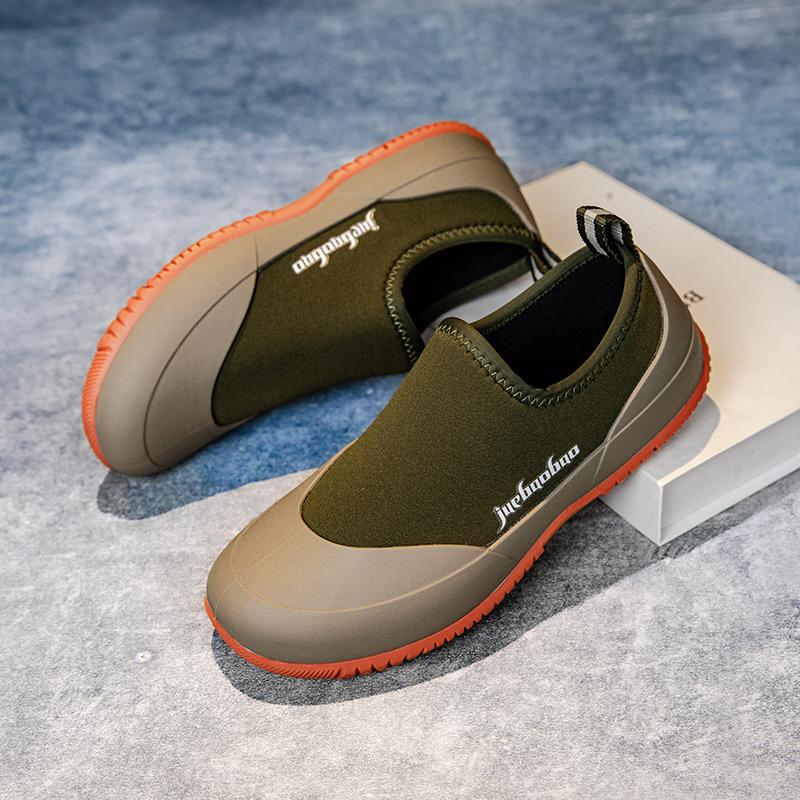 Men's Rain Boots Lightweight Soft-sole No Tired Feet Fishing Water Shoes Large Sizes Available Men's Waterproof