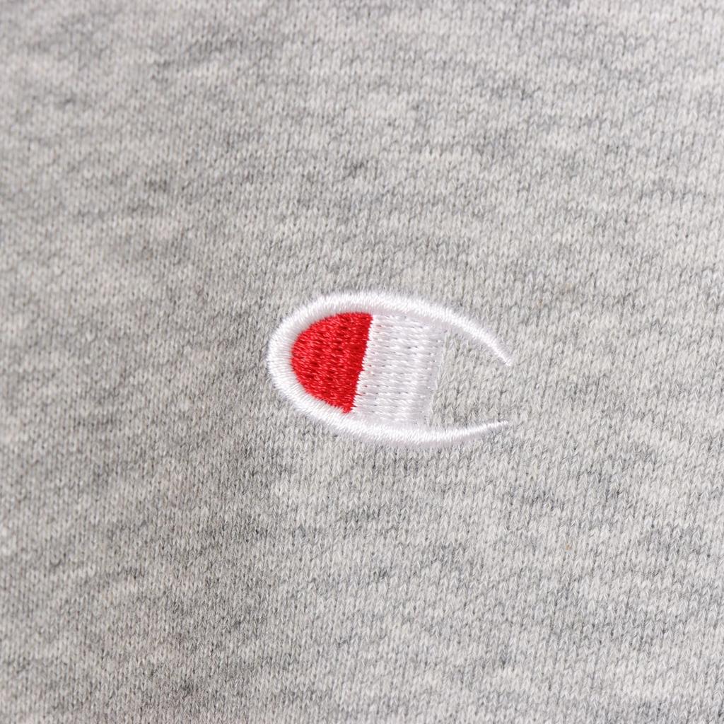Champion Basic Crew Neck Oxford Long Fleece Embroidered Men's Sweatshirt, Gray, Sleeve, Lining, Logo, C3-W001Z