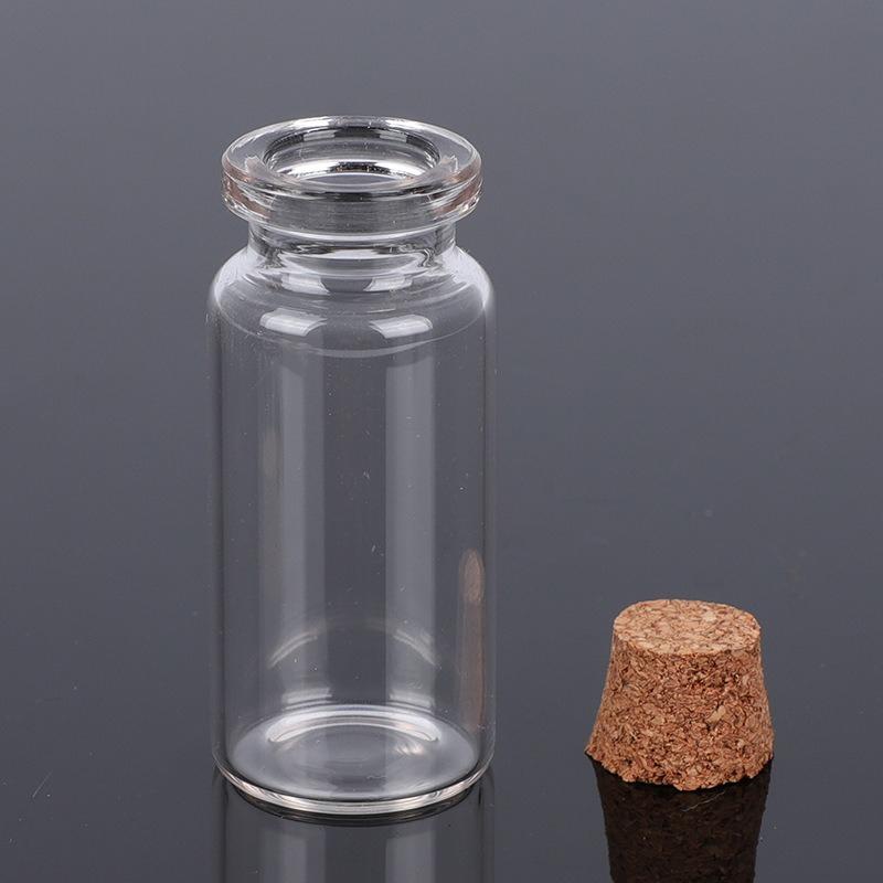 Transparent Glass Sealed Decoration Vial Cork Stopper Lid Storage Subpackage Bottle Multi Purpose Small Capacity Reagent Bottles