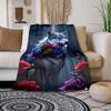 1 pièce Couverture douillette motif loup Couverture en flanelle Pour canapé, lit, voyage, camping, salon, bureau, divan, chaise