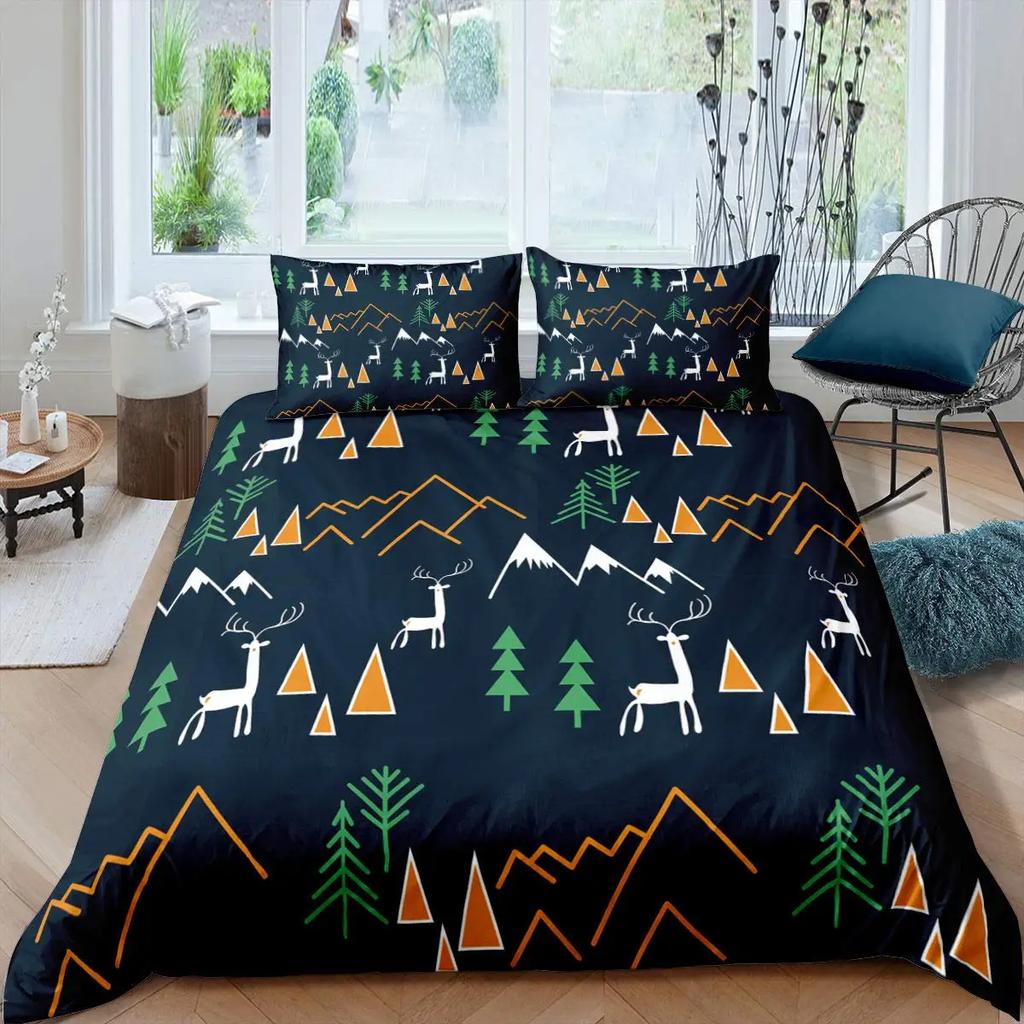 Comforter Merry Christmas Comforter Queen King Size Christmas Tree Pine Tree Bedding Set Xmas Ornament