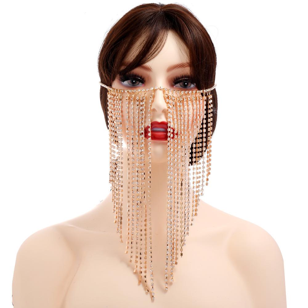 

Аксессуары, преувеличенная полная бриллиантовая цепочка, модный темперамент, универсальная геометрическая цепочка с бахромой из страз