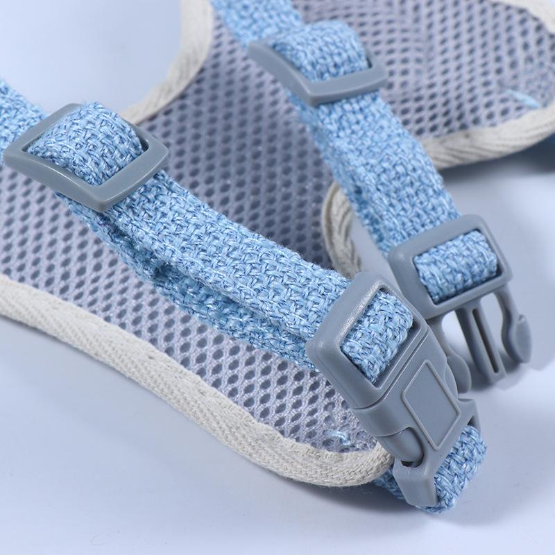 Katzengeschirr aus Leinenmischung, Sommer-Haustiergeschirr für kleine Hunde, Kaninchen, Meerschweinchen, Cartoon-Haustier-Gehleine, Leine, Welpen- und Kätzchenzubehör