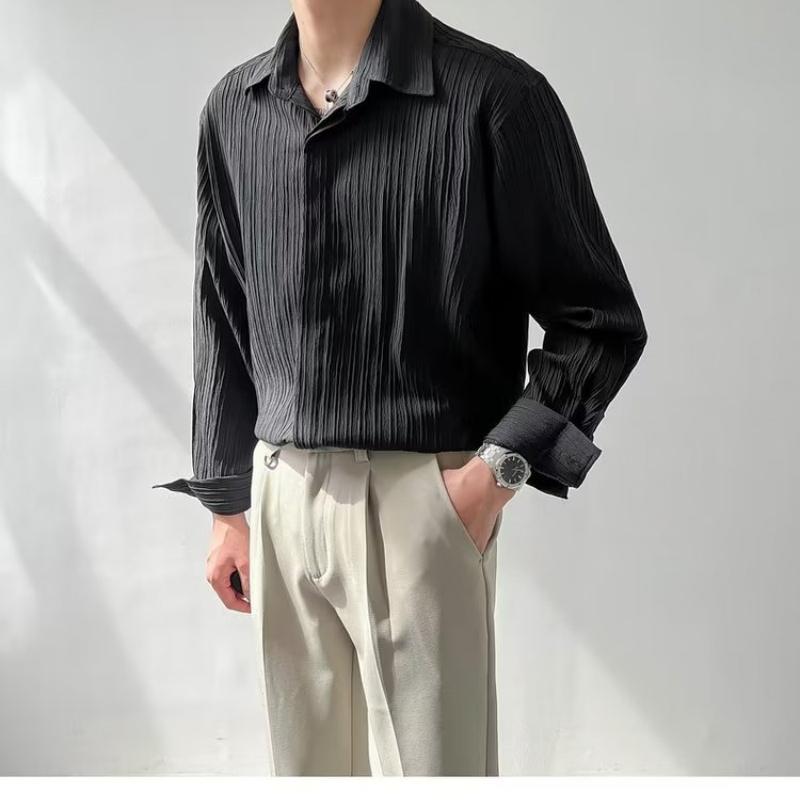 High-end Shirt Men's Long-sleeved Korean Version of Trendy Shirt New Loose and Versatile Casual Top Men's