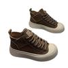 Leder hässlich süß großer Kopf High-Top Schuhe Damen 2025 Frühling neu retro weichsohlige Damenschuhe vielseitige Sport- und Freizeit-Board-Schuhe