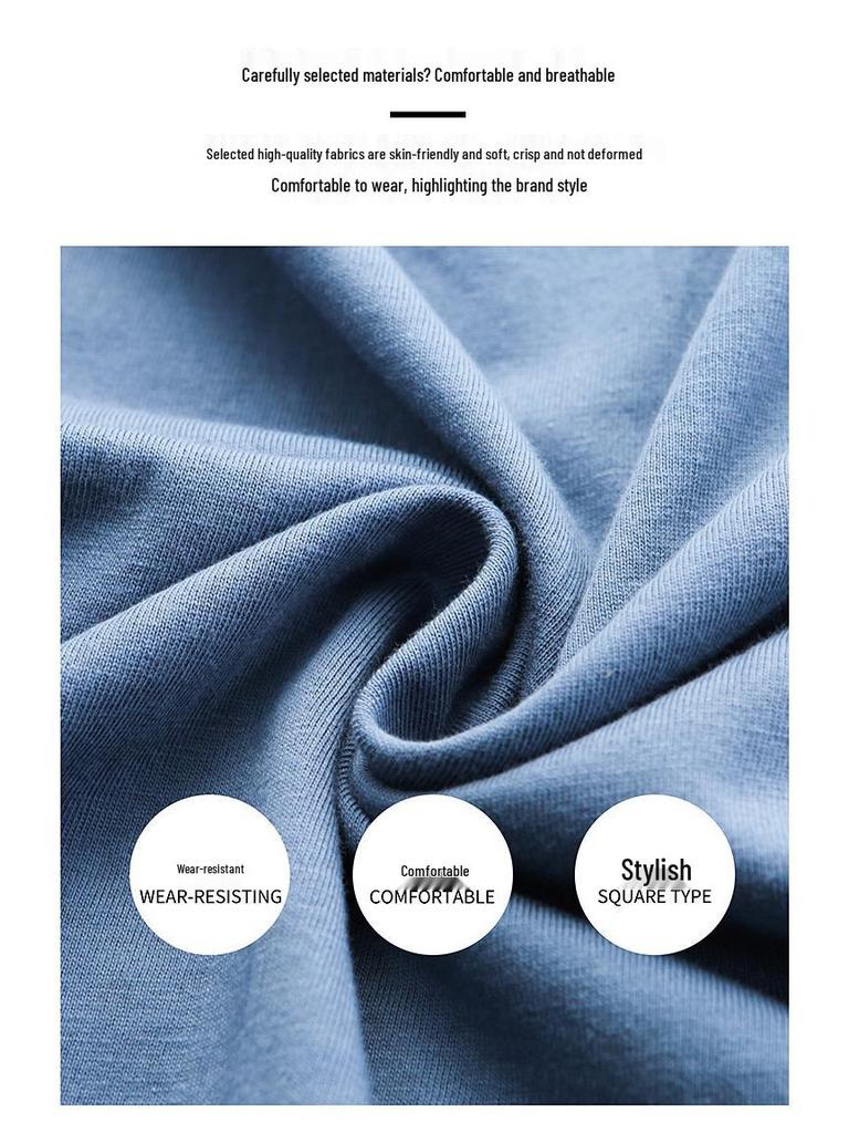 Men's Summer 2022 Pure Cotton Crew Neck T-shirt - Solid Color, Short Sleeve, Casual Fit