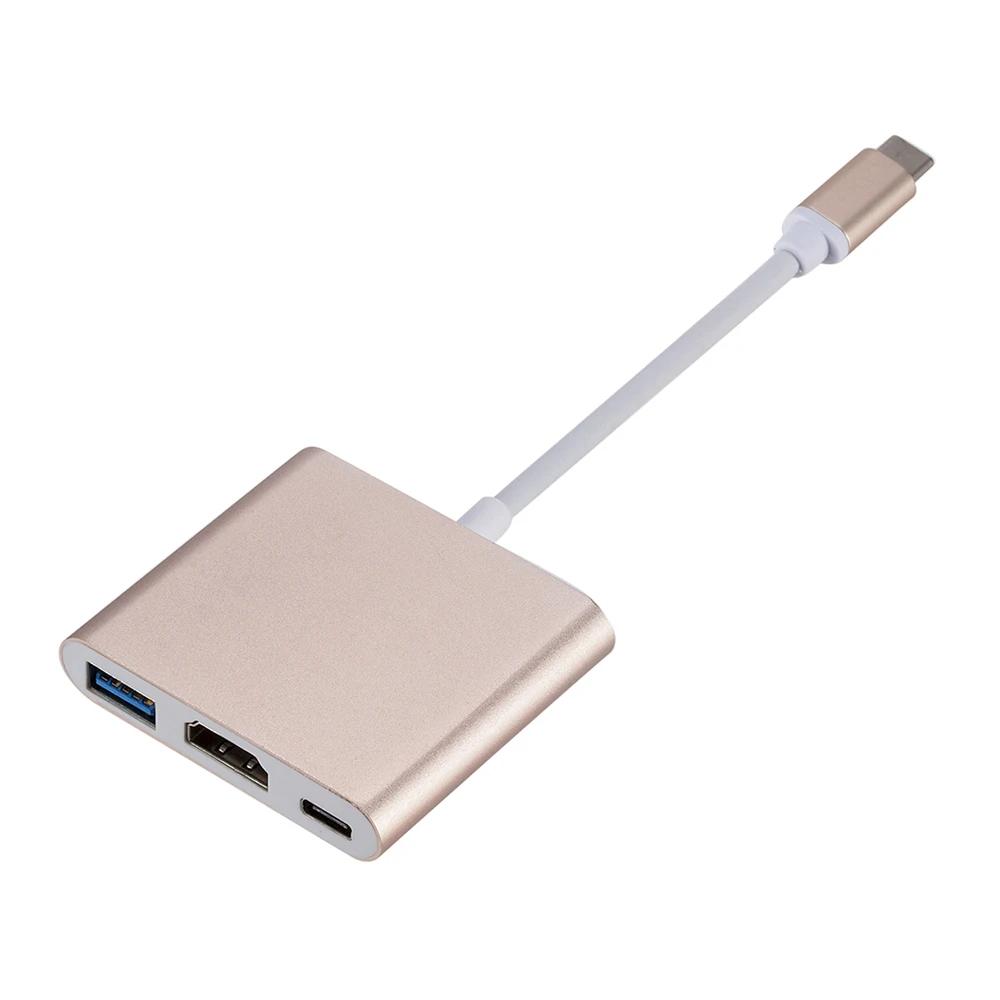 3v1 USB 3.0 nabíjecí adaptér kompatibilní s USB-C na HDMI, USB-C 3.1 Hub pro Mac Air Pro, Huawei Mate10, Samsung S8 Plus