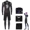 Mikage Reo Nagi Seishiro Cosplay Blue Lock Cosplay Kostyme Svart Jersey Jumpsuit Sett Unisex Halloweenfest Rollespillantrekk