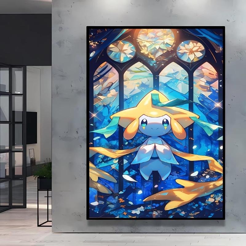 Modern and Stylish Pokemon Mew Decorative Paintings with Bright and Long Lasting Colors Adding A Touch of Brightness To Wall