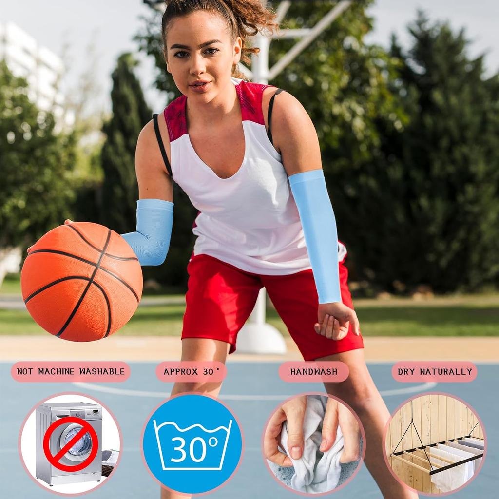 3Pairs Kids Arm Sleeves Thinly UV Sun Protection Cooling Arm Cover Compression Sleeves, Outdoor Sport Breathable Elastic Ice Sleeve for Youth Boys