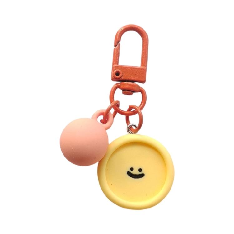 Creative Resin Keychain Decoration Smiling Flower Cloud Heart Bead Bag Pendant Handcrafted Keyring Accessory