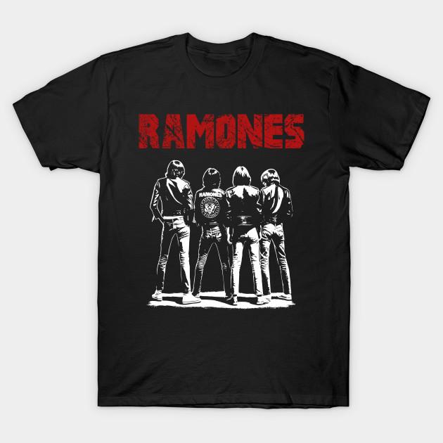 Men Black Print T-shirt Ramones No-Cut Transfer Paper Print Cotton Tshirt 4XL
