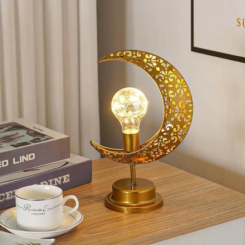 Lámpara de Noche LED con Forma de Luna Lámpara de Escritorio de Cabecera
