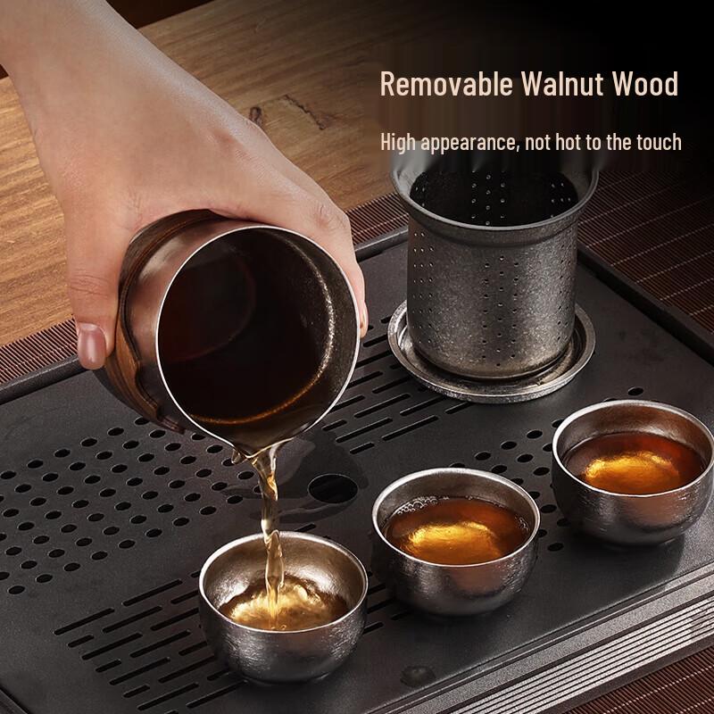 MAXCOOK Pure Titanium Travel Tea Set