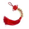 Copper Gourd Pendant with Chinese Emperor Coins, Gold Edges & Knot, Red Tassel for Home Decor