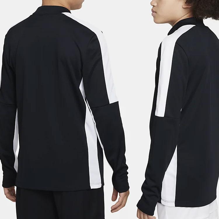 Nike Logo Embroidered Color Block Half Zip Soccer Sweatshirt Kids Sweatshirt Black DX5470-010