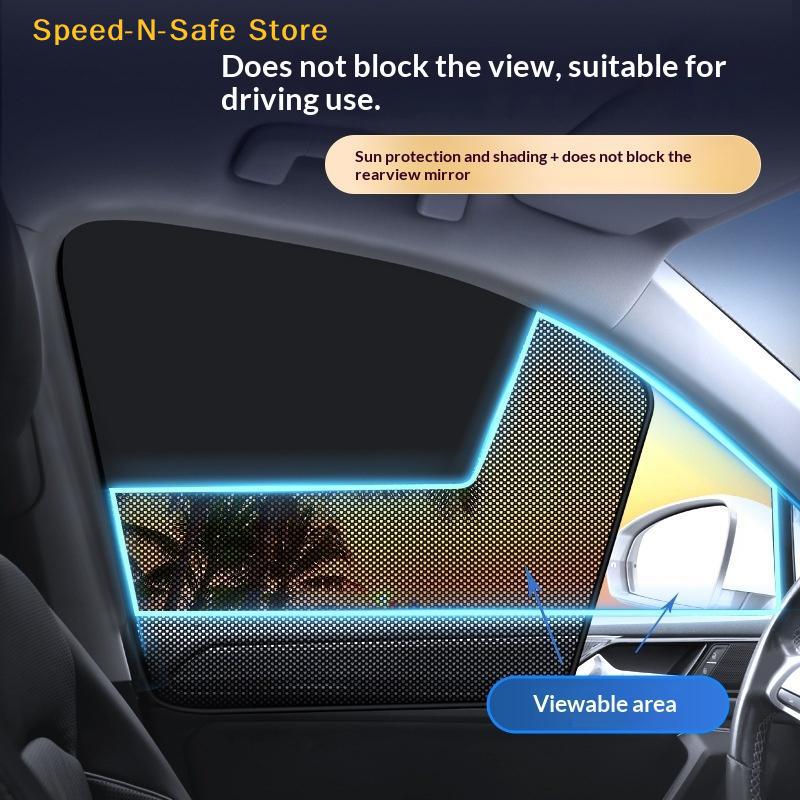Heat Insulated Car Sunshade Magnetic Suction 1 2 4Pcs Block UV Rays Window Curtain for Summer Use