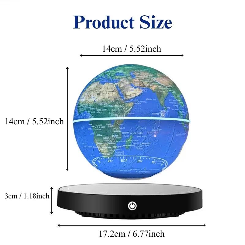 LED World Map Magnetic Levitation Floating Globe Lamp Lighting Decoration Terrestrial Globe Antigravity Magic Ball Night Lights