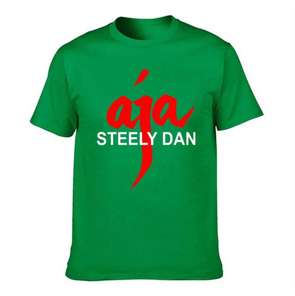 T-shirt Unisex in Puro Cotone con Grafica Steely Dan Aja Maglietta a Maniche Corte Rock Band Retrò per Appassionati di Musica