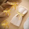 4Pcs Gold Bow Napkin Ring, Reusable Napkin Holder, Suitable For Valentine'S Day, Parties, And Wedding Table Decorations