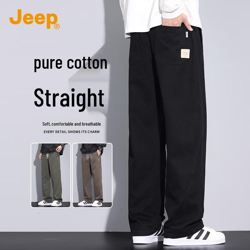

JEEP Men s Loose Straight Wide-Leg Casual Pants 4XL