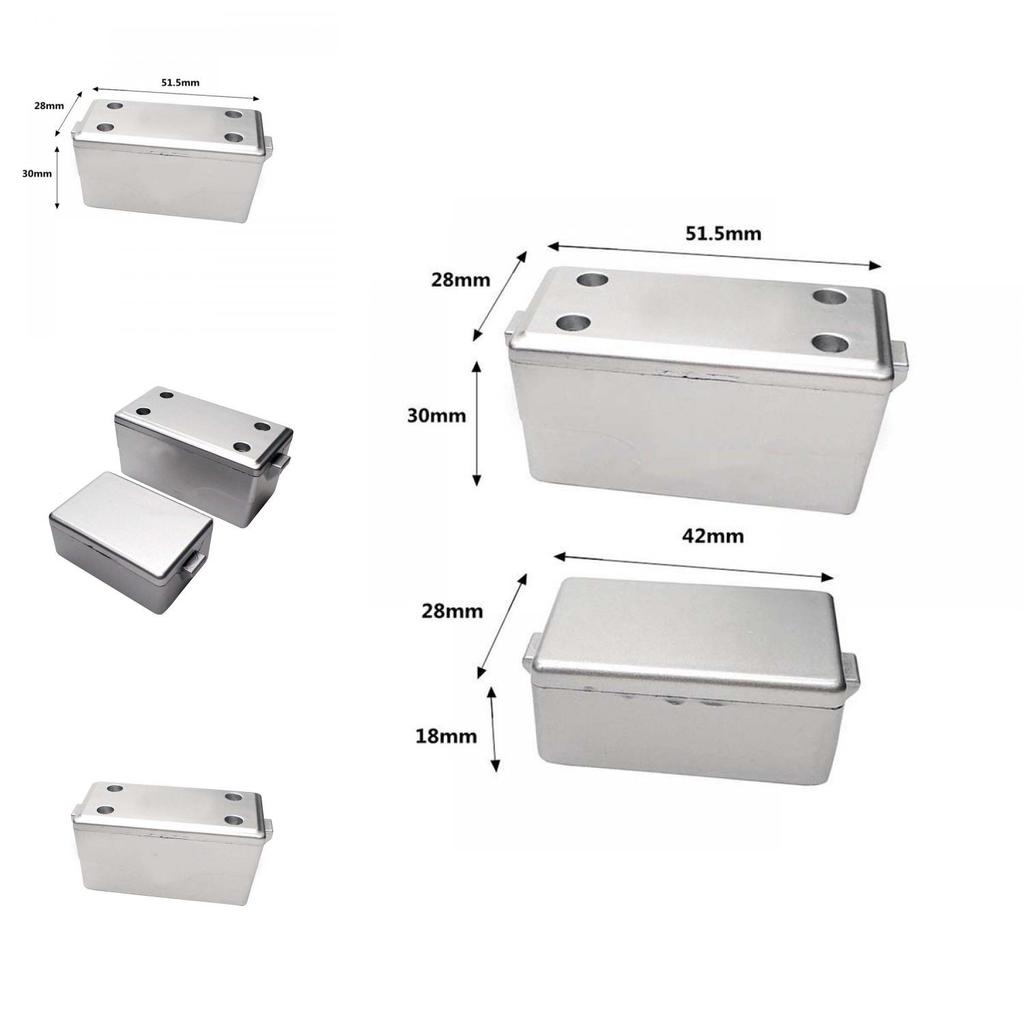 Caixa de Ferramentas Decorativa Realista de Plástico Rígido Prateado Para Caminhões Crawler RC 1/10 Conjunto de 2
