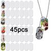45pcs Sublimation Blank Dog Tag Aluminum White Sublimation Stamping Tag Pendants Double Sided Blank Stamping Metal Tags, Personalized Pets Tags Oval