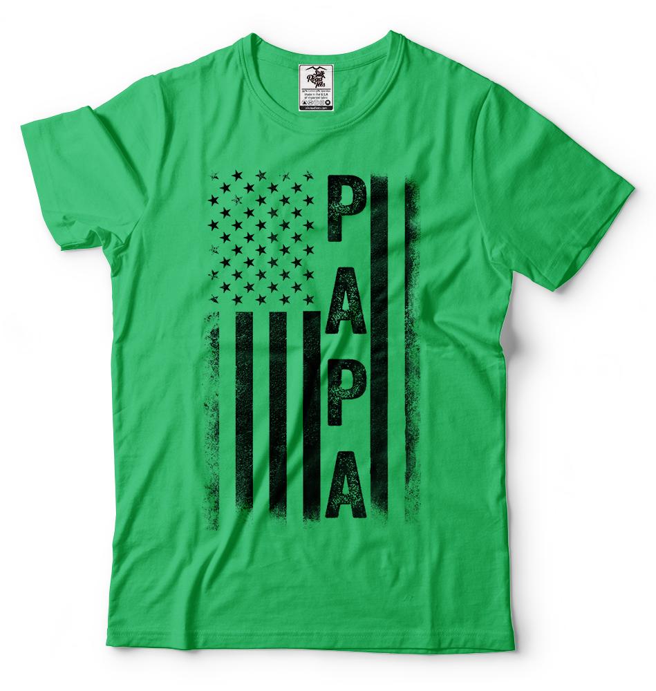 Papa And Dad Gift Tshirt Fathers Day Gift For Grandpa Dad Gifts American Papa