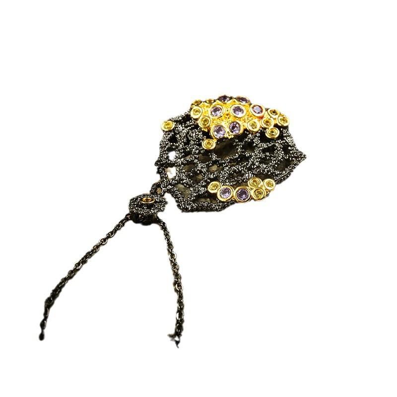 Schwarz-Gold Zweifarbige Halskette Böhmischer Ethnischer Stil Boutique Guangdong Silber
