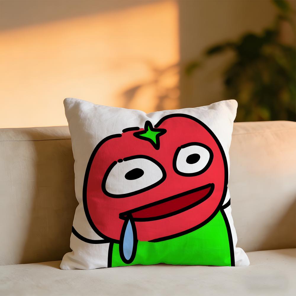 Weird Expression Doodle Cushion Cover Cozy Velvet Throw PillowSoft Warm Cushion For Sofa Bed
