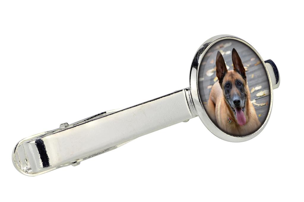 Malinois Belgian Shepherd Dog - cufflinks and tie with your photo, a suit decoration, men's jewelry from the Art-Dog brand.