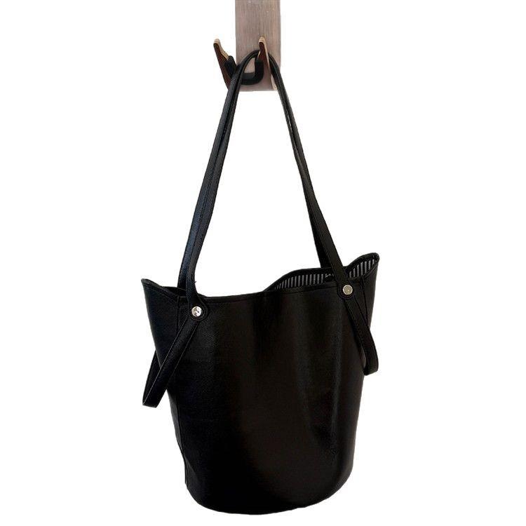Retro Bucket Bag, Women's High-end Underarm Bag, Tote Bag, Versatile, Large-capacity Single-shoulder Commuting Bag