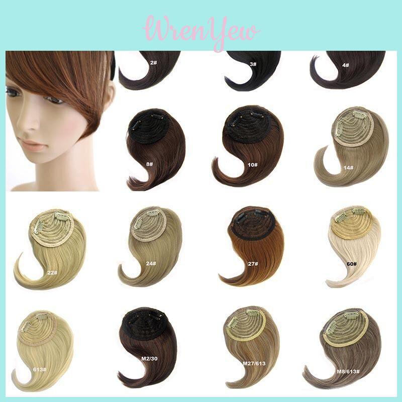Luxurious Clip In On Womens Straight Side Bangs Fringe Hair Extension In 16 Stunning Colors