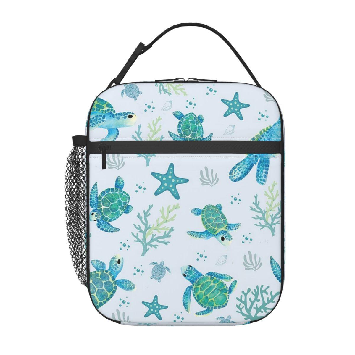 

Sea Creatures Sea Turtle Shell Starfish Insulated Lunch Bag for Women Children Portable Food Boxes Thermal Lunch Box Tote One Size