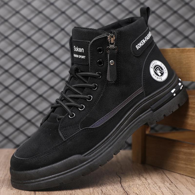 

Уличные ботинки Мартин осень и зима новая мода мужская обувь высокие теплые и бархатные мужские рабочие ботинки 39