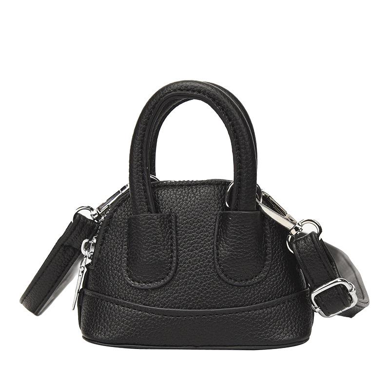 

2025 Spring Niche High-End Candy Color Mini Shell Crossbody Bag for Girls чёрный