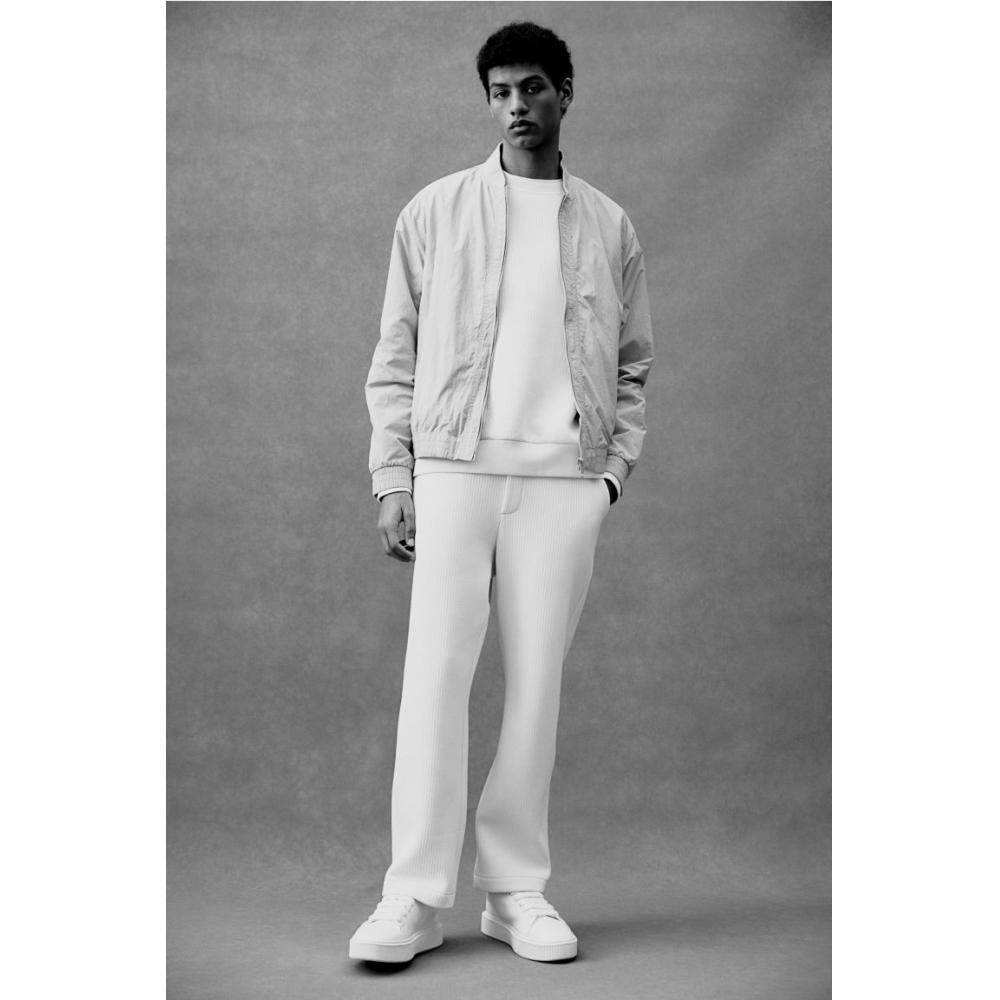 H M Regular Fit Nylon boMber Jacket ligHt Beige