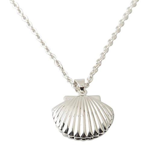 Women's Stylish Sea Shell Locket Pendant Alloy Chain Necklace Jewelry Gift