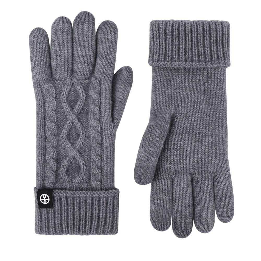 Knitted Gloves Warm and Cold Autumn and Winter Gloves for Cycling Yarn and Twisted Lengthened and Thickened Outdoor Touch Screen Gloves