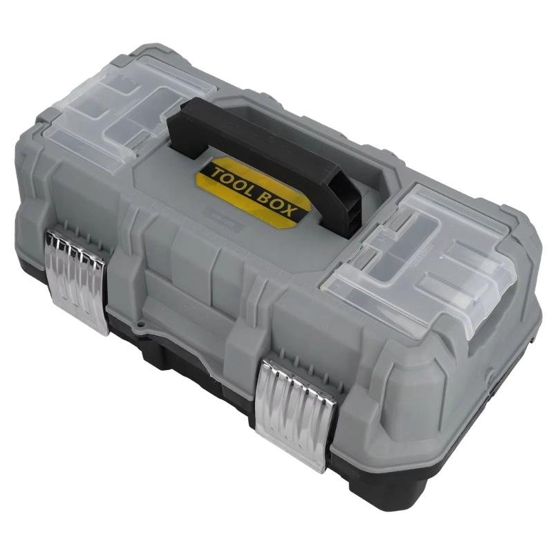 

Hard Shell 17 Inch Tool Storage Box with Three Layer Styles Hardware Tool Organizers Case for Home and Industrial Use 1