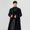 ROMON Men's Mid-Length Wool Blend Double-Breasted Trench Coat