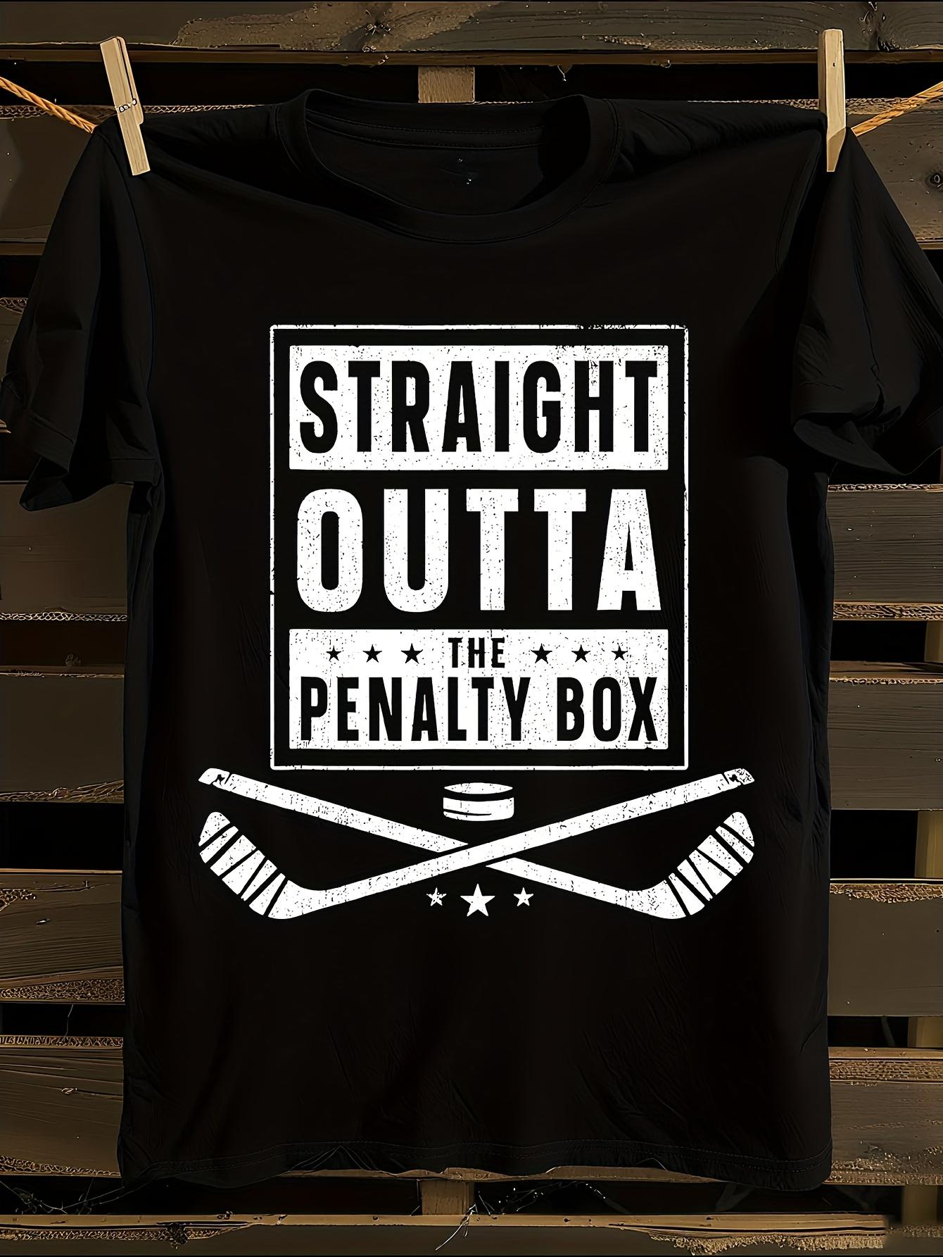 Ice Hockey Straight Outta Penalty Box Funny T-shirt XXXXL