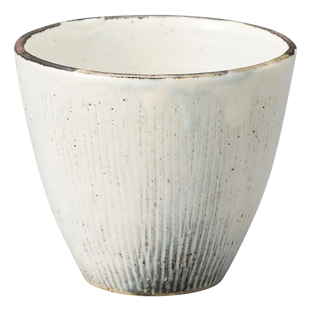 

Marui Seito Shigaraki Ware Hechimon Teacup, 240ml Capacity, Comb-Like Powder-Brown Finish, White, MR-3-4489