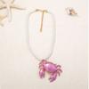Collana Trendy con Ciondolo Granchio Multicolore Catena Clavicola in Lega Multicolore Gioiello Statement Per Uso Quotidiano