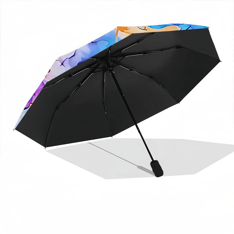 1PC Floral Pattern Automatic Open/close Umbrella with 8-Rib Structure for Women/Men, All-Season Use - Travel Essential, Stylish Accessory, Highquality