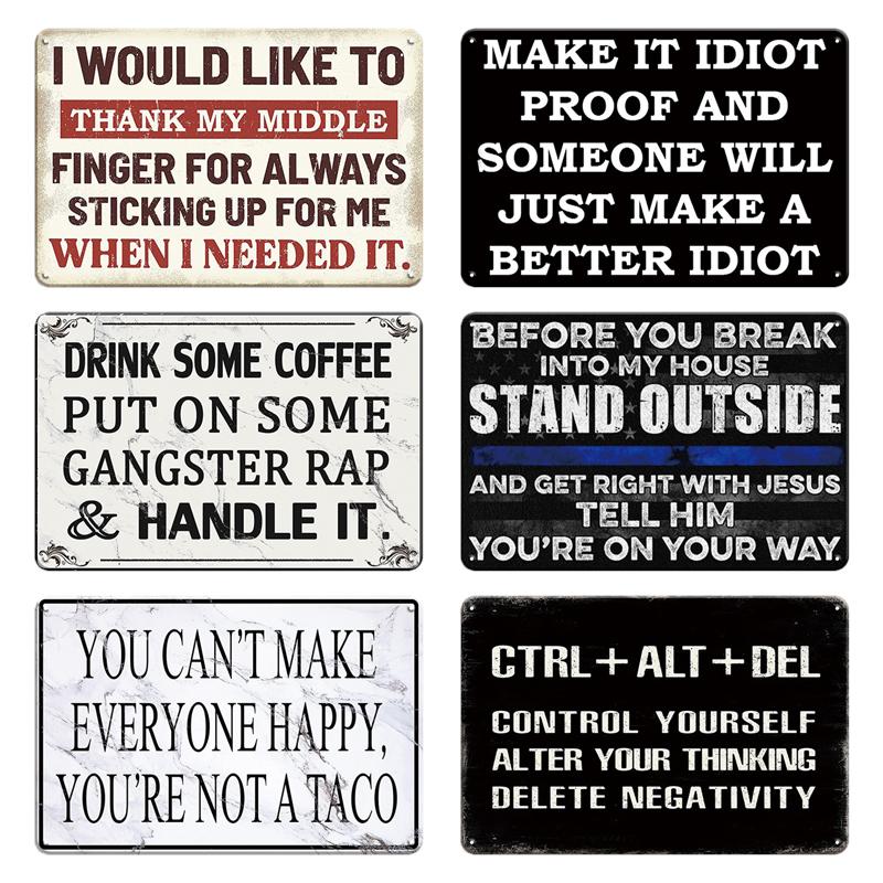 Blechschild mit lustigem Zitat, Garagen-Wandschild, humorvolle Buchstaben, Männerhöhle-Dekor, Metallschild, 20,3 x 30,5 cm, ideales Geschenk für Freunde und Liebhaber