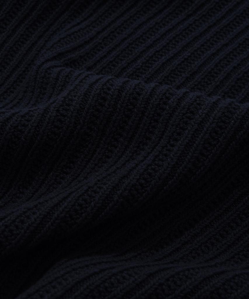 COVERNAT Crochet Polo Half Knit Navy