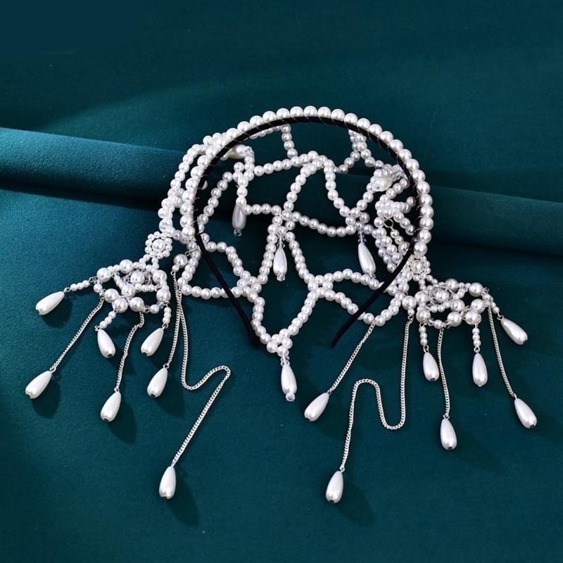 Fashion Pearls Tassels Hair Accessory with Comfortable Wear Suitable for Long Hours Wear in Office and Social Settings