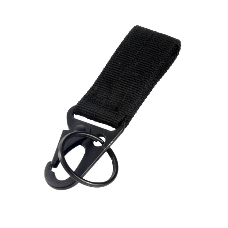 Taktischer Schlüsselhalter Gürtelclip Hängende Karabinerhaken Nylon Gurtband Schnalle Riemenclip für Molle-Gürtel Rucksack Tasche