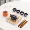 Portable Chinese Kung Fu Tea Set with Carrying Bag – Ceramic Travel Teapot Set with 4 Cups, Gaiwan & Tea Accessories
